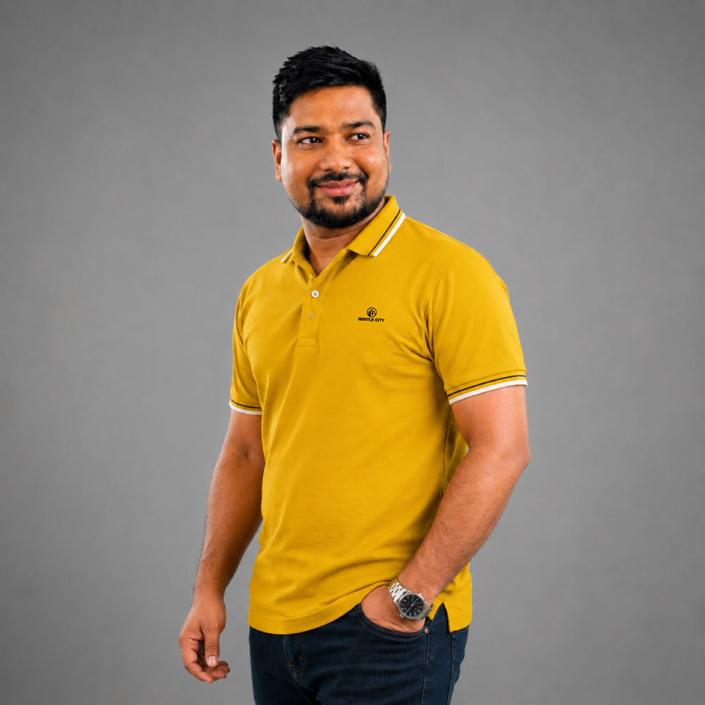 Gentle City Premium Mustard Yellow Polo Shirt for Men