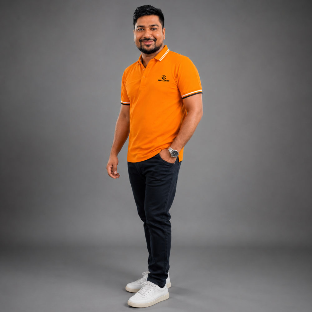 Gentle City Premium Orange Polo Shirt for Men