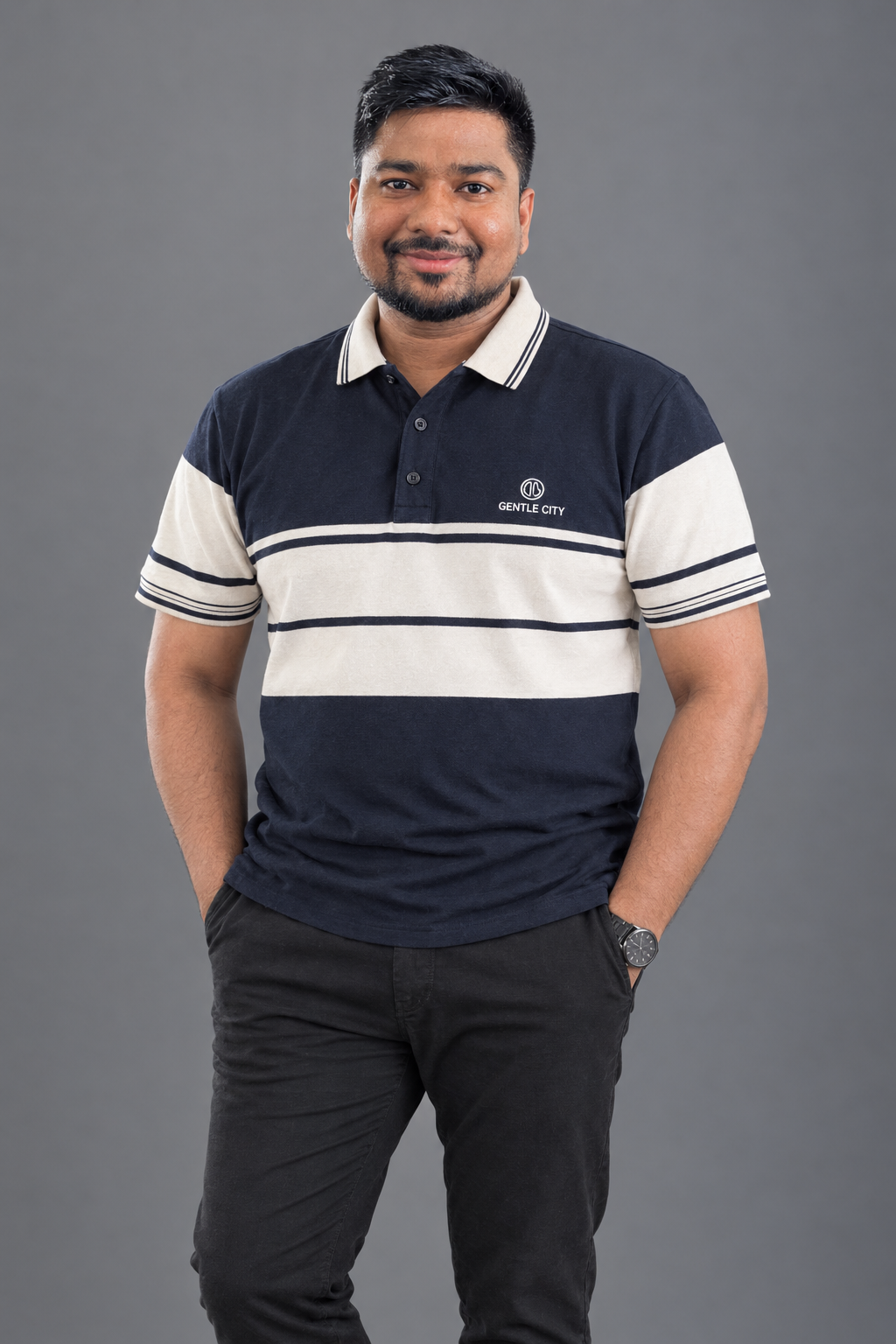 Gentle City – Signature Stripe Polo